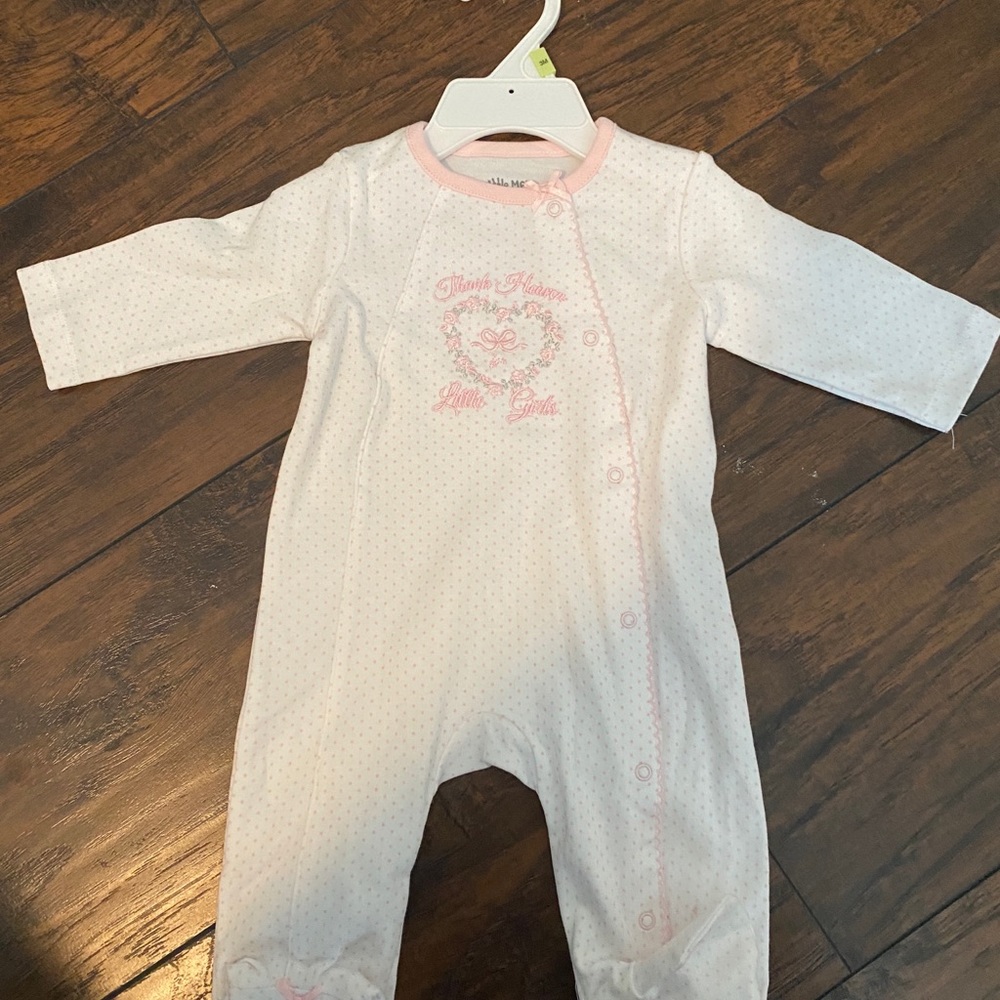 Little Me Baby girl footies 3m